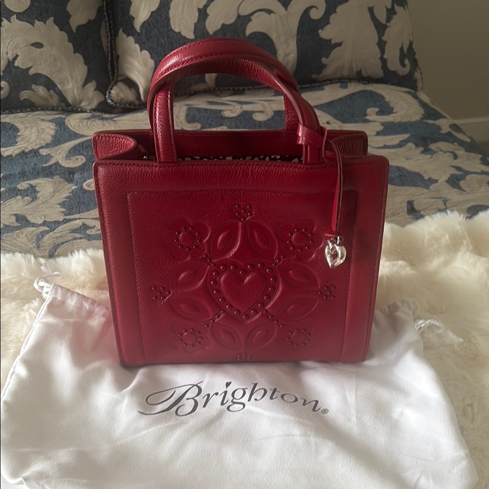 Brighton Red Embossed Satchel